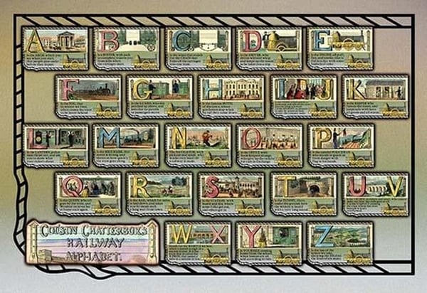 Cousin Chatterbox's Railway Alphabet - Art Print