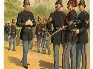 Outside Of The Executive Mansion - 1888 - Staff & Artillery In Full Dress By Henry Alexander Ogden - Art Print