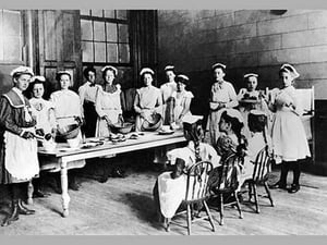 Women in Home Economics Class - Art Print