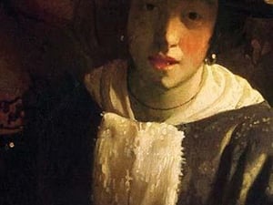 Girl with a flute by Johannes Vermeer - Art Print
