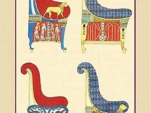 Ancient Egyptian Chairs by John Gardner Wilkinson - Art Print