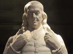Benjamin Franklin statue at National Portrait Gallery by Billy Hathorn - Art Print