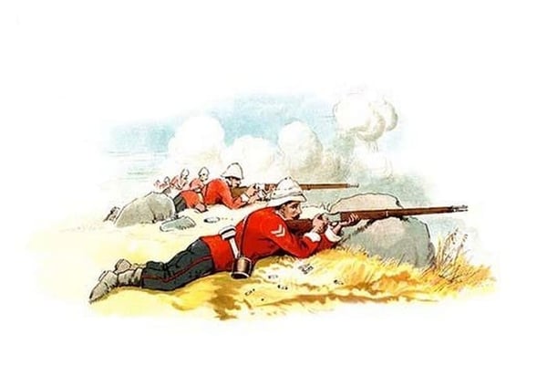 Firing Practice by Richard Simkin - Art Print