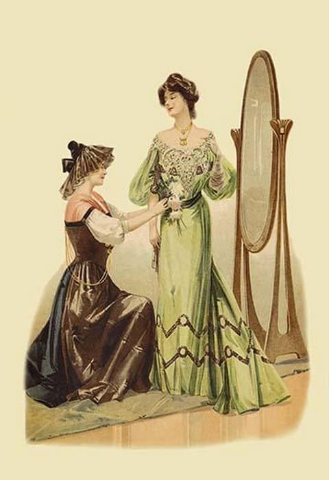Adjusting the Gown - Art Print