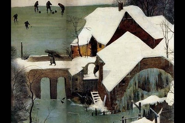 Hunters in the Snow - Detail - by Pieter the Elder Brueghel #6 - Art Print
