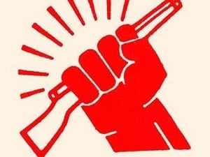 Hand and Rifle by Chinese Government - Art Print