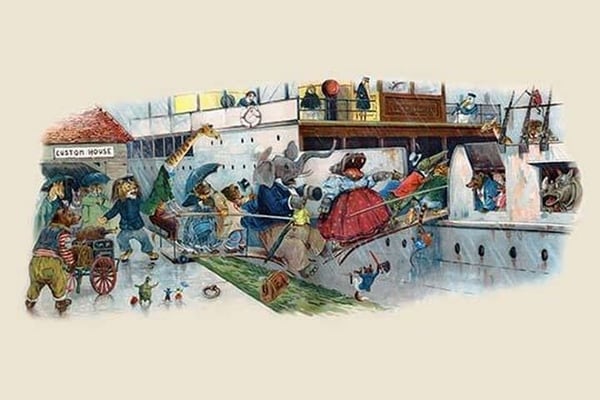 When the Bridge Gave Way by G.H. Thompson - Art Print