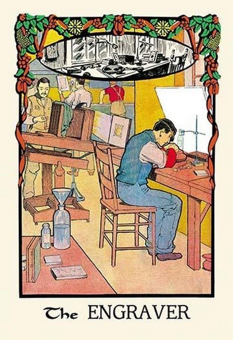 The Engraver by H.O. Kennedy - Art Print