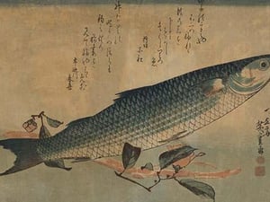 Striped mullet by Utagawa Hiroshige - Art Print