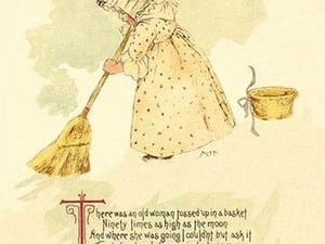 There Was an Old Woman Tossed Up in a Basket by Maud Humphrey - Art Print