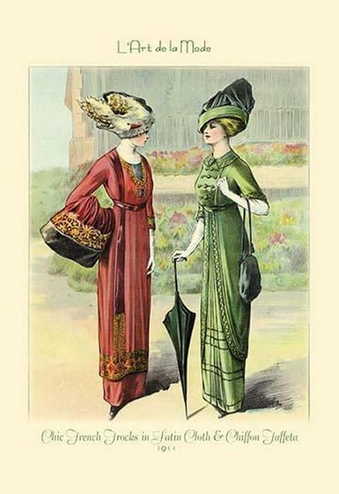 L'Art de la Mode: Chic French Frocks in Satin Cloth and Chiffon Taffeta - Art Print