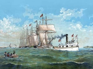 Addison Shipwrights - Fishing Fleet by W.J. Morgan & Co. - Art Print