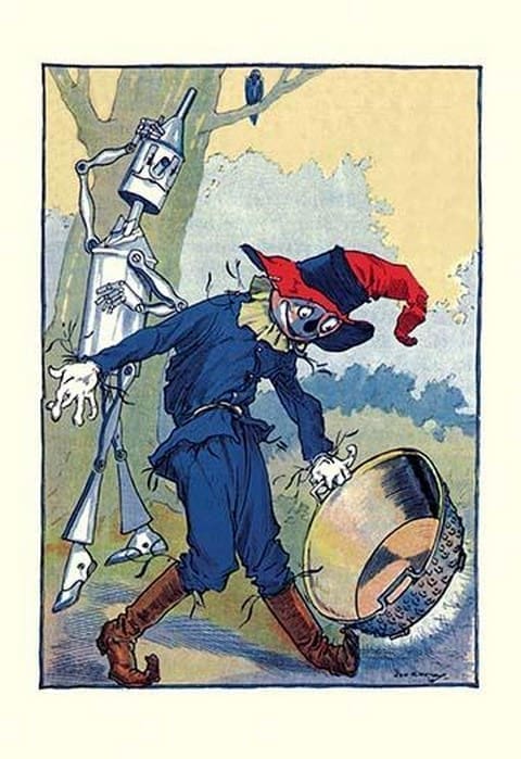 The Tin Man and Scarecrow by John R. Neill - Art Print