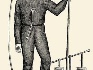 Diving Gear with suit and air pump - Art Print