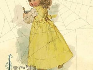 Little Miss Muffett by Maud Humphrey - Art Print