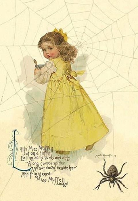 Little Miss Muffett by Maud Humphrey - Art Print