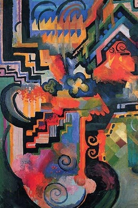 Colored composition (Homage Sebastian Johann Bach) by August Macke - Art Print