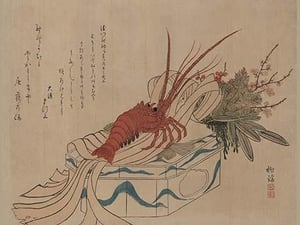 New Year's Decoration Lobster by Tokei Niwa - Art Print