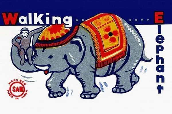Walking Elephant - Art Print