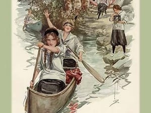 Paddling Their Own Canoe by Harrison Fisher - Art Print