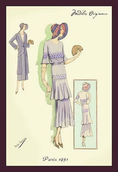 Springtime Dress in Lavender by Atelier Bachroitz - Art Print
