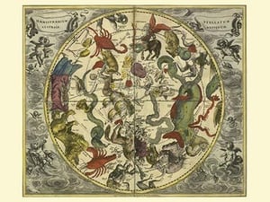 Haemisphaerium Stellatum Australe Antiquum by Andreas Cellarius - Art Print