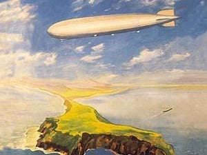 Zeppelin Fahrten Uber See und Land by E. Bauer - Art Print