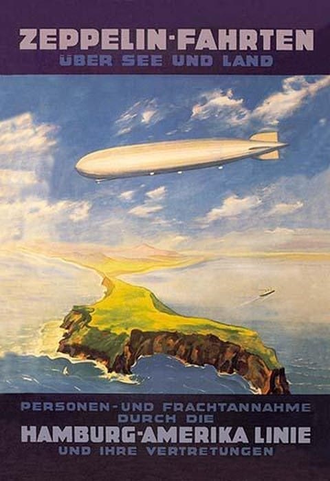 Zeppelin Fahrten Uber See und Land by E. Bauer - Art Print