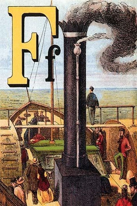F for the Funnel that Puffs out the Smoke by Edmund Evans - Art Print