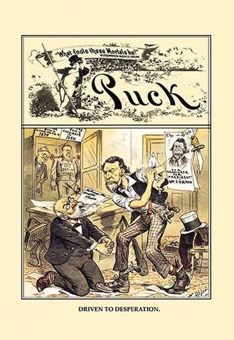 Puck Magazine: Driven to Desperation by Frederick Burr Opper - Art Print
