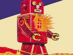 Mechanical Walking Red Robot with Spark - Art Print