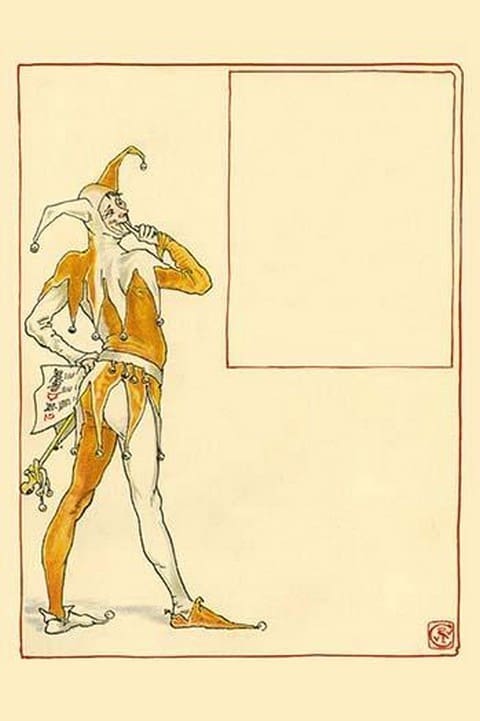 April Fool gathered the guests according to an old Astrological Calendar jested by Walter Crane - Art Print