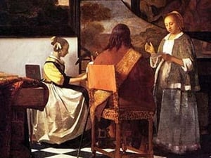 Musical Trio by Johannes Vermeer - Art Print