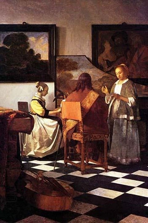 Musical Trio by Johannes Vermeer - Art Print
