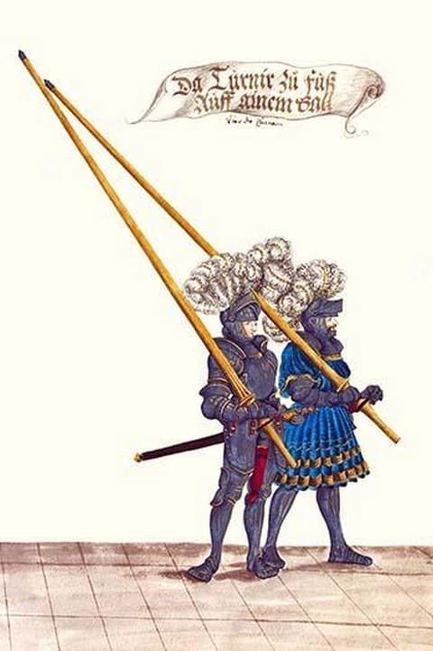 German Knights in Horseback in Procession by H. Burkmair #6 - Art Print