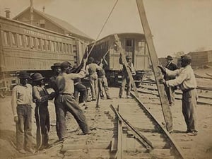 African American Railroad Construction - Art Print