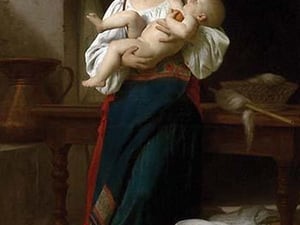 Premiers Caresses by William Bouguereau - Art Print