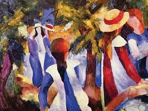 Girls in the Open by August by August Macke - Art Print