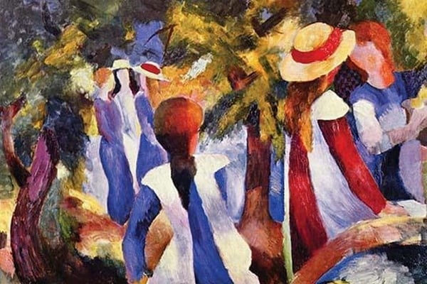 Girls in the Open by August by August Macke - Art Print