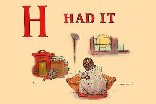 H - Had It by Kate Greenaway - Art Print