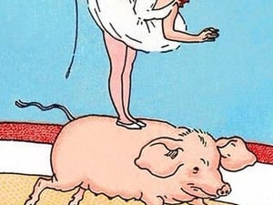 Madame Eva Henri Golant & Pig - Art Print