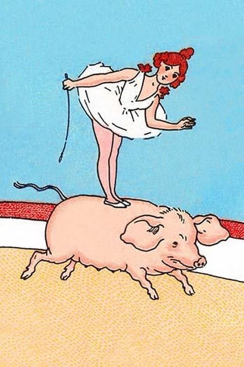 Madame Eva Henri Golant & Pig - Art Print