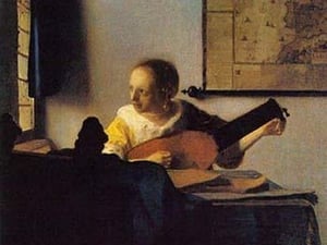 According to the Player by Johannes Vermeer - Art Print