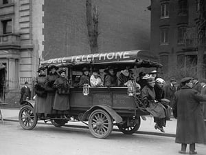 Telephone Company Transports Phone Operators to its own Offices during Strike - Art Print