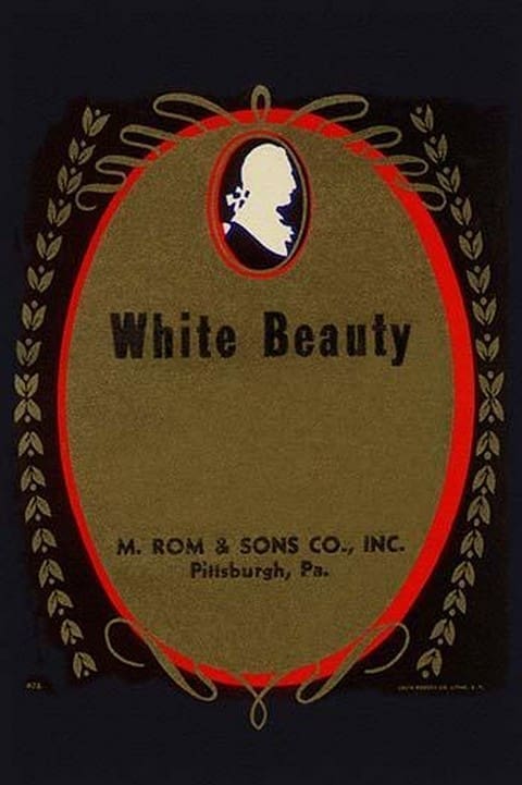 White Beauty Broom Label - Art Print