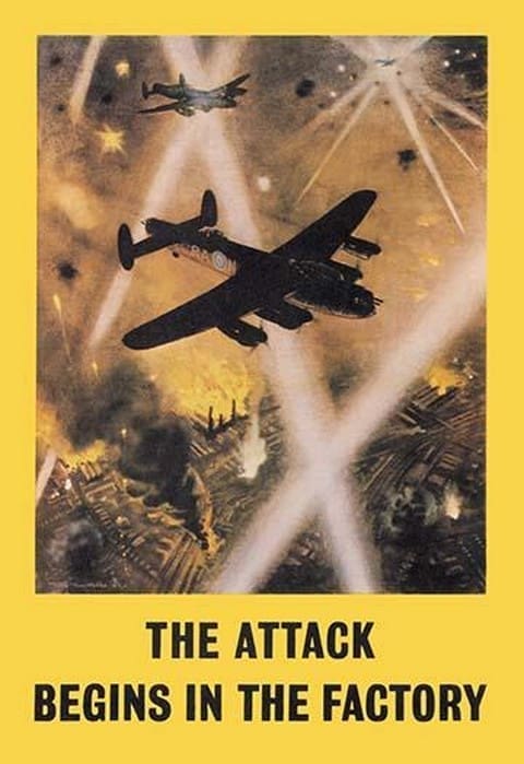 The Attack Begins in the Factory by Roy Nockolds - Art Print