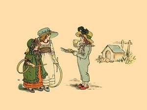 A Piece of Pie of A Game of Hoop? by Kate Greenaway - Art Print