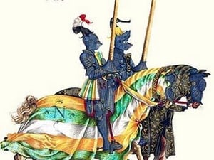 German Knights in Horseback in Procession by H. Burkmair 1 - Art Print