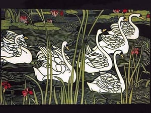 Journal de la Beaute / Swans by Louis Rhead - Art Print