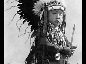 A Cheyenne Warrior of the Future by Richard Throssel - Art Print